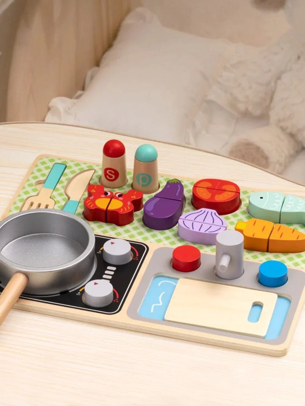 NEW Montessori Wooden Kitchen Play Set Pretend Cooking Toy Kids Gift